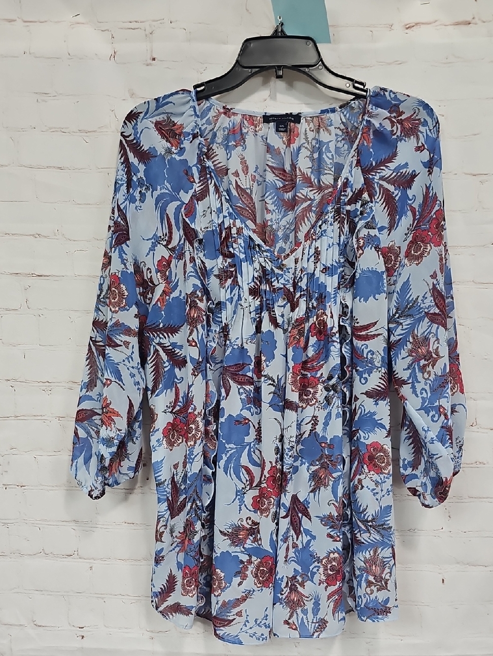 Tommy Hilfiger Light Blue Floral Print Blouse